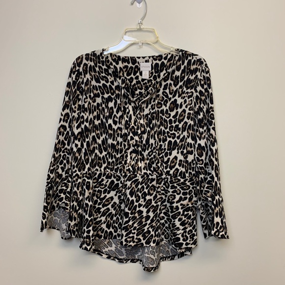 Chico’s Leopard Print Top Chico’s Size 2 (L - 12) - Picture 11 of 15